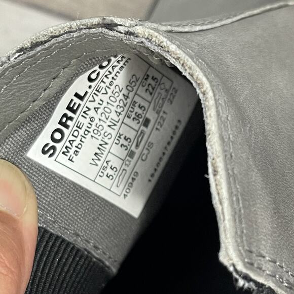 Sorel Emelie Waterproof Chelsea Ankle Boots Booties 1951201-052 Gray Size 5.5 - Picture 7 of 10